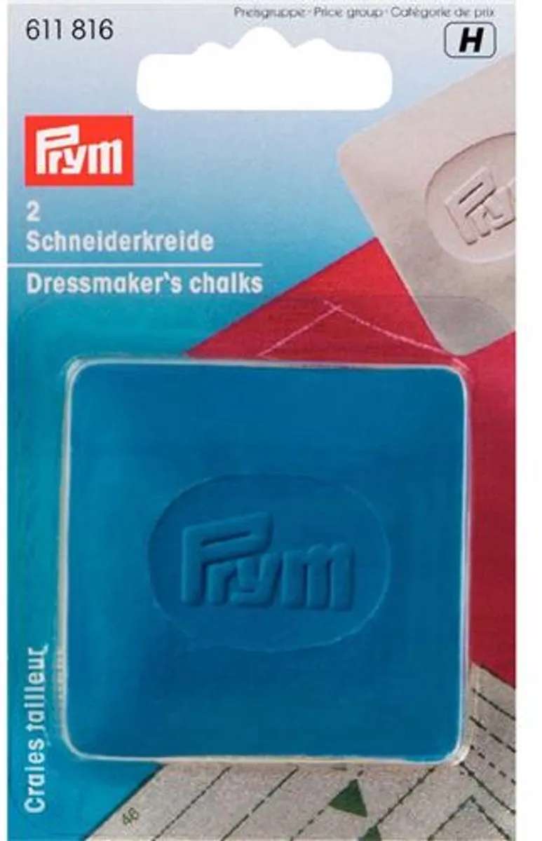 Prym Kleermakerskrijt Geel & Blauw - 2 Stuks