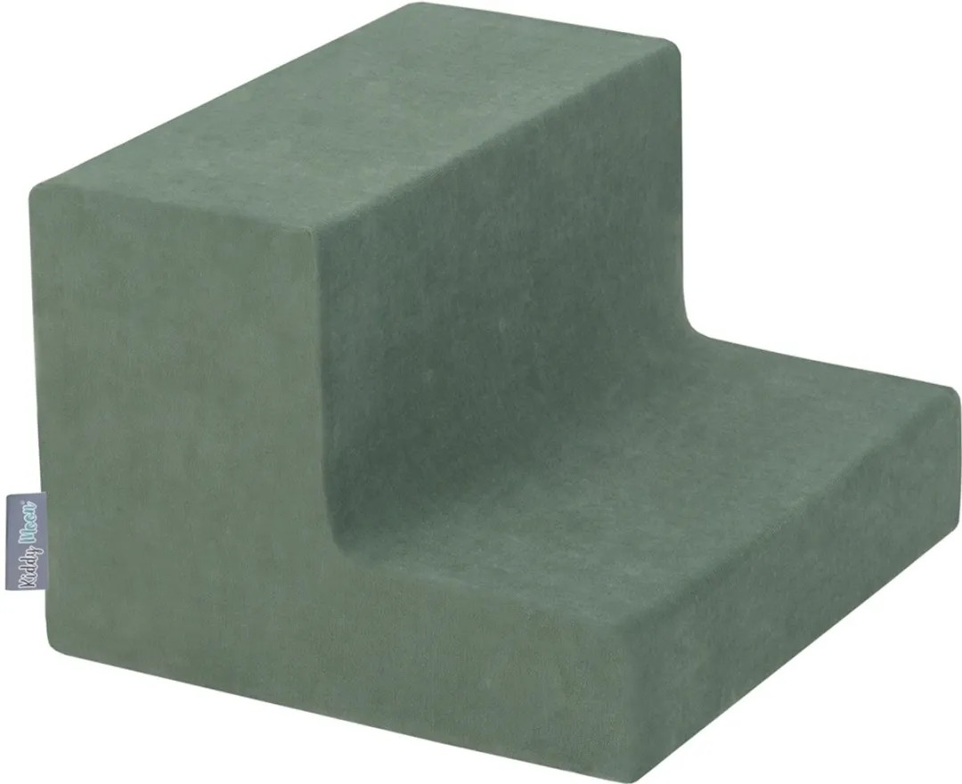 KiddyMoon spielplatz velvet aus schaumstoff mit samt rund bällebad (200 bälle) ballgruben für babys spielbad hindernisläufen, hergestellt in der eu, waldgrün: dunkeltürkis/grüngrau/weiß