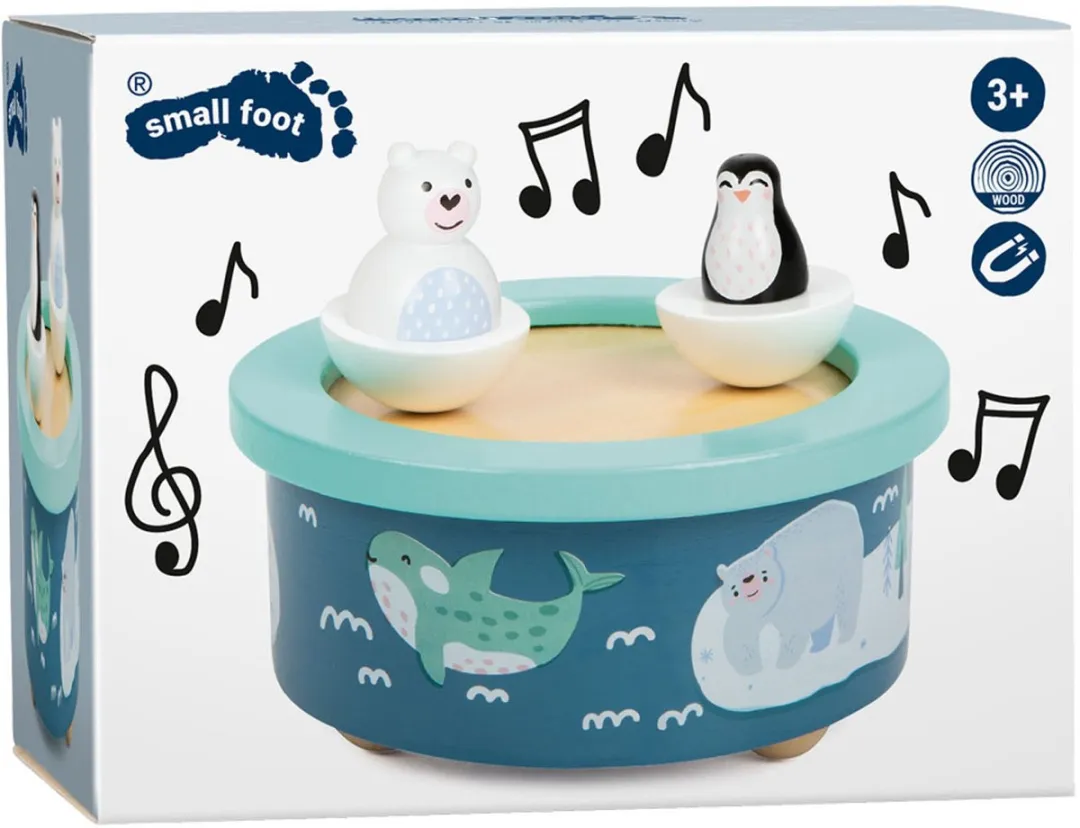 Small Foot Houten Muziekdoos Noordpool - Opwindbaar - Meerkleur - afbeelding 2 van 6