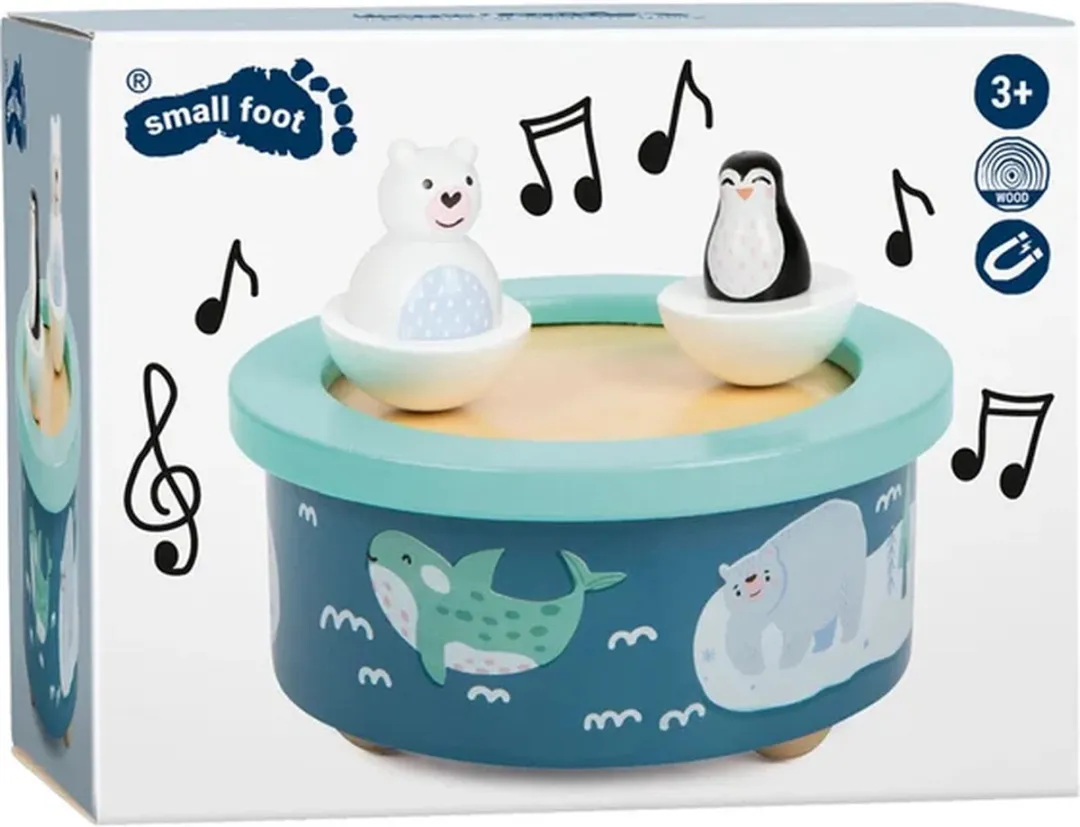 Small Foot Houten Muziekdoos Noordpool - Opwindbaar - Meerkleur - afbeelding 4 van 6