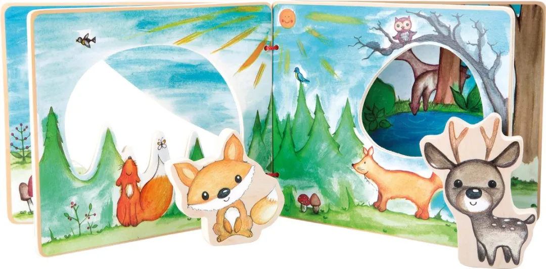 Small Foot Houten Prentenboek Bos - 2 Speelfiguren - 11234 - afbeelding 6 van 6