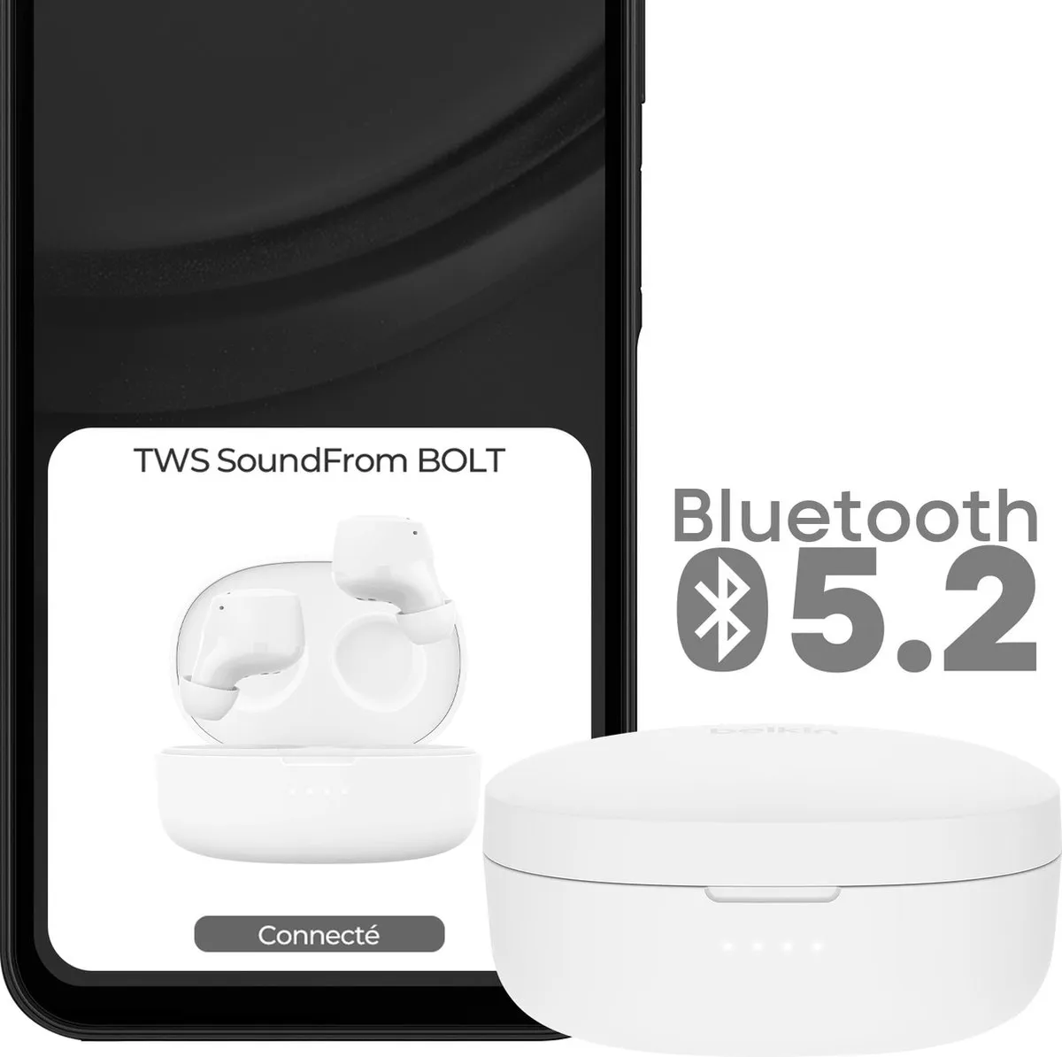 Belkin SoundForm Bolt AUC009BTWH In-ear Headset - Wit