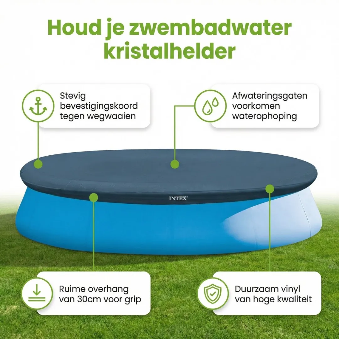 Intex Rond Opblaasbaar Easy Set Zwembad - 396 x 84 cm - Blauw - Inclusief Pomp Afdekzeil - Loungebed - Solar Mat - 7-delig