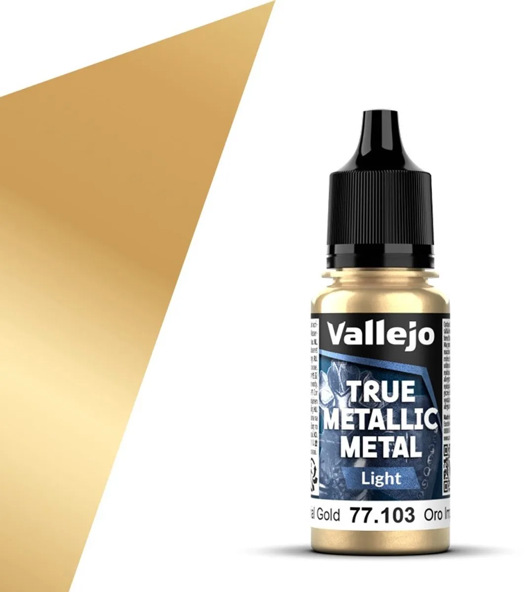 Vallejo Hobbyverf Acryl True Metallic Light Keizerlijk Goud 18ml