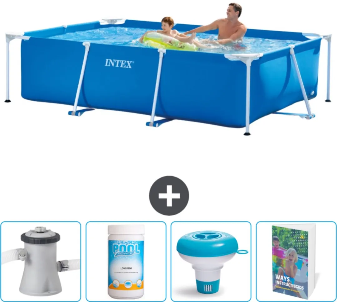 Intex Rechthoekig Frame Zwembad 260x160cm - Blauw