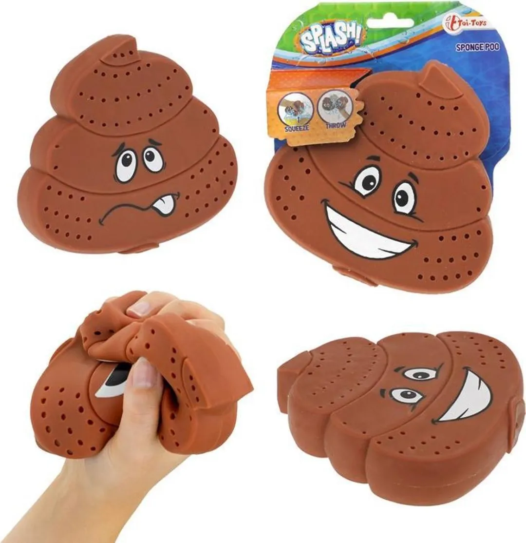Toi-Toys Splash Sponge 'Smiling Turd' - Assorti