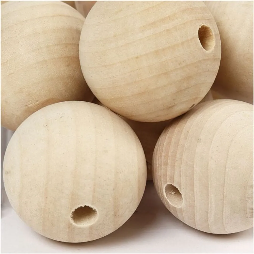 Creativ Company Houten Kralen 40mm - Naturel - 30 Stuks