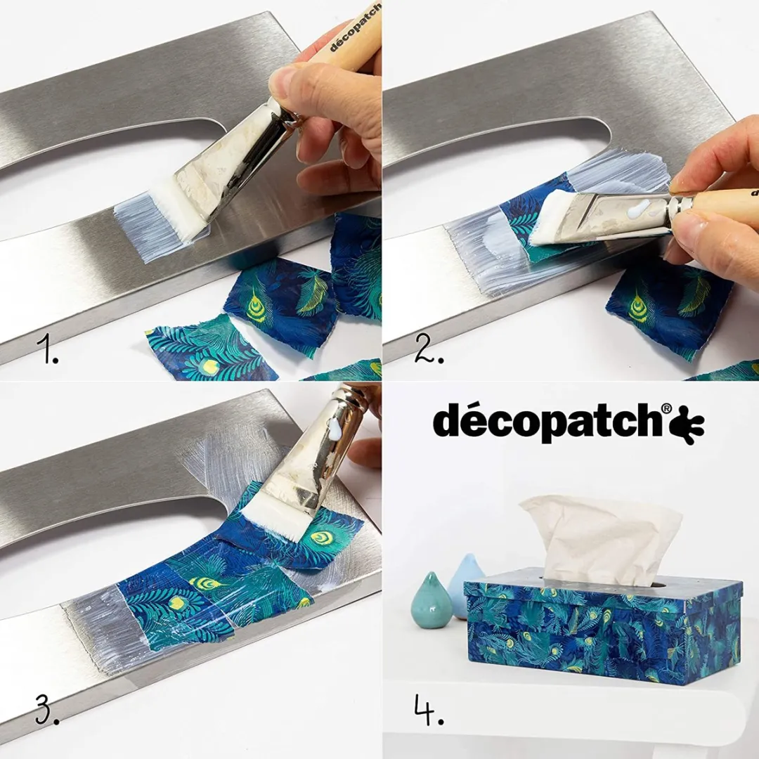 Decopatch Pauwenveren Papier A3 - Blauw