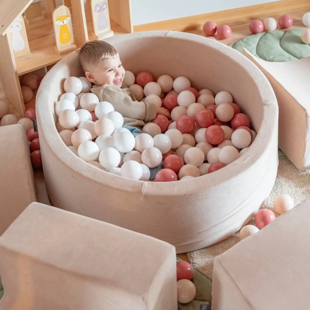 KiddyMoon Velvet PPZP-OK30V-122 Schuim Speeltuin - 100 Ballen - Zandbeige