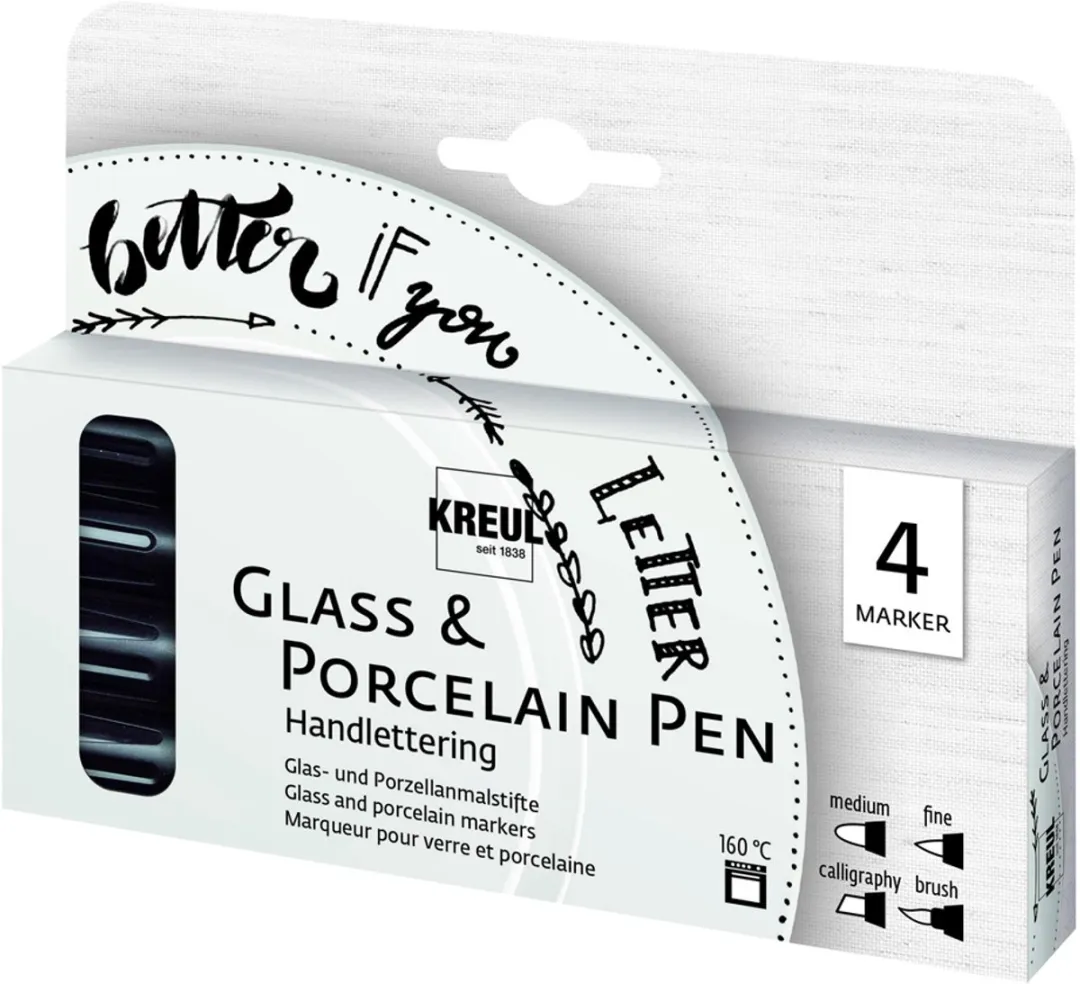 Kreul porseleinstiften handlettering set 4 stuks