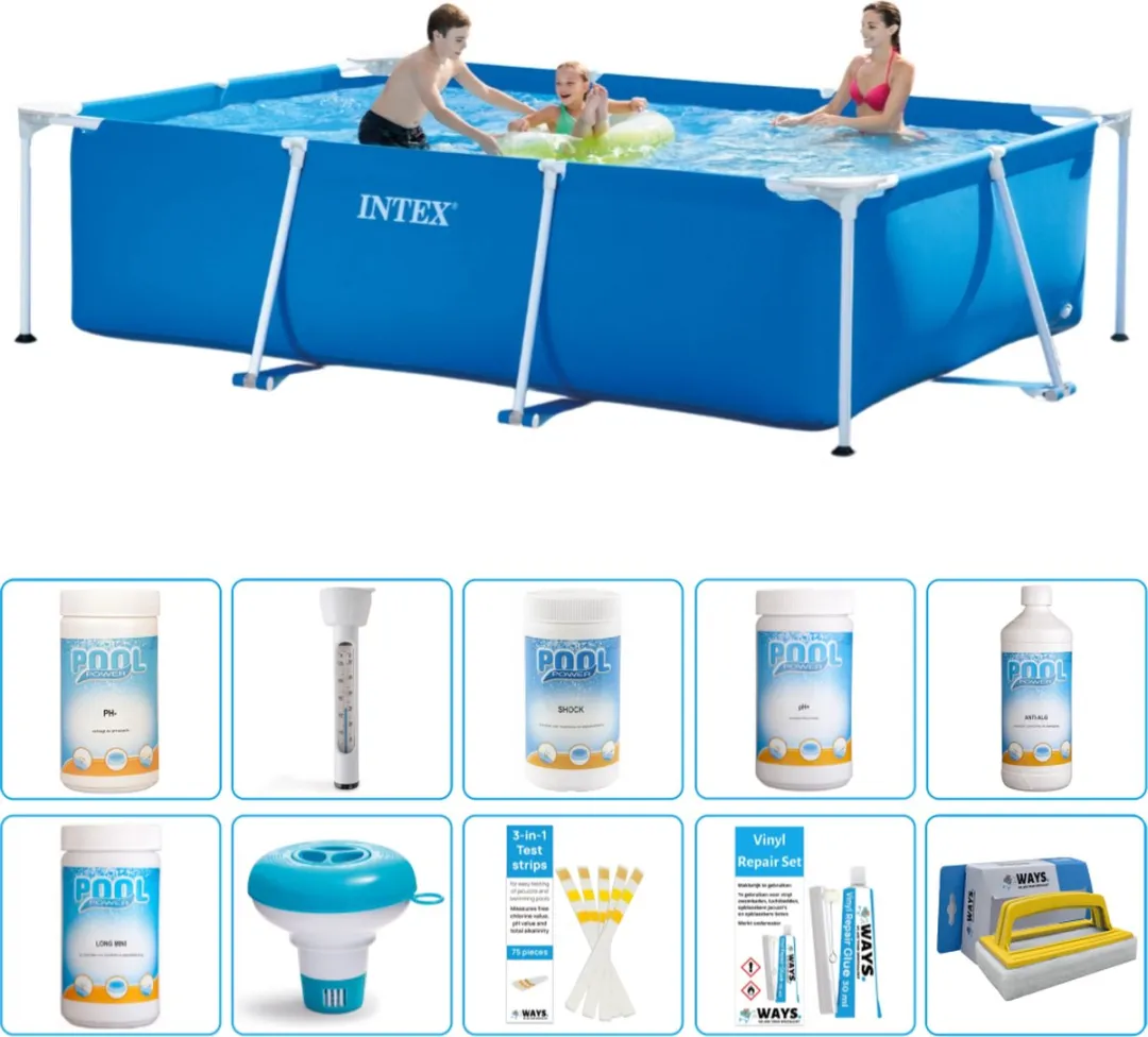 Intex Rechthoekig Frame Zwembad 300x200x75cm Blauw