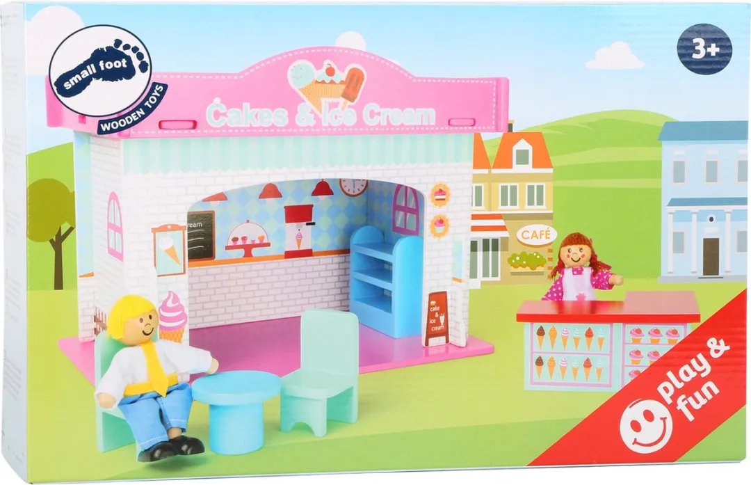 Small foot Speelhuis IJswinkel Houten Poppenhuisaccessoires - 2 Poppen - afbeelding 6 van 6