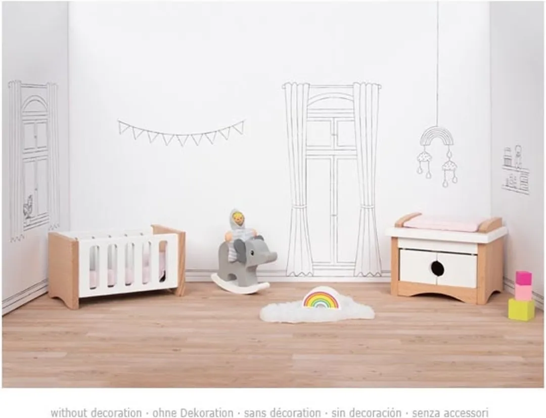 Goki Design Kinderkamer Poppenhuismeubeltjes 12-delig - Meerkleurig