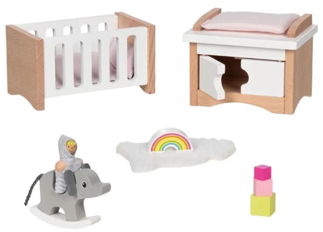 Goki Design Kinderkamer Poppenhuismeubeltjes 12-delig - Meerkleurig
