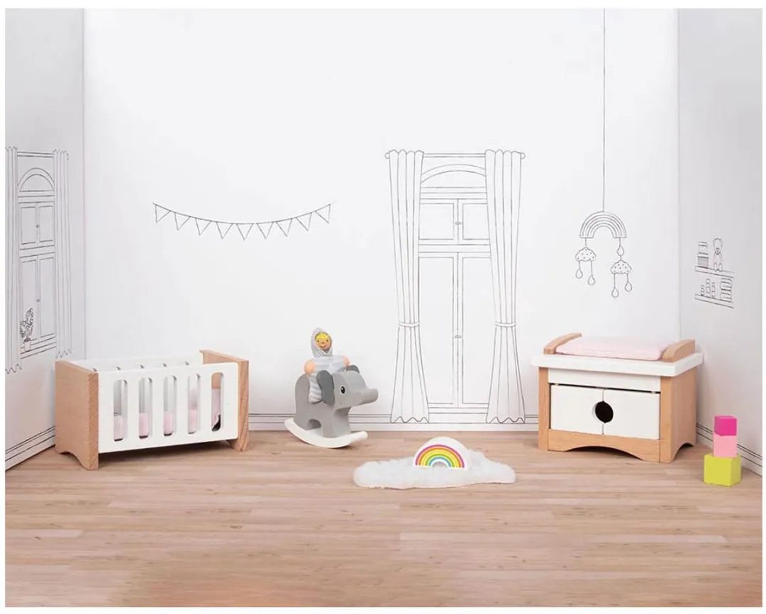 Goki Design Kinderkamer Poppenhuismeubeltjes 12-delig - Meerkleurig