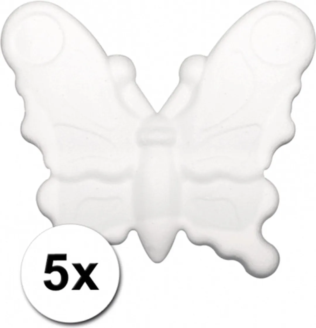 Rayher Hobby Piepschuim Vlinders - 5 Stuks - 12,5 cm - Wit