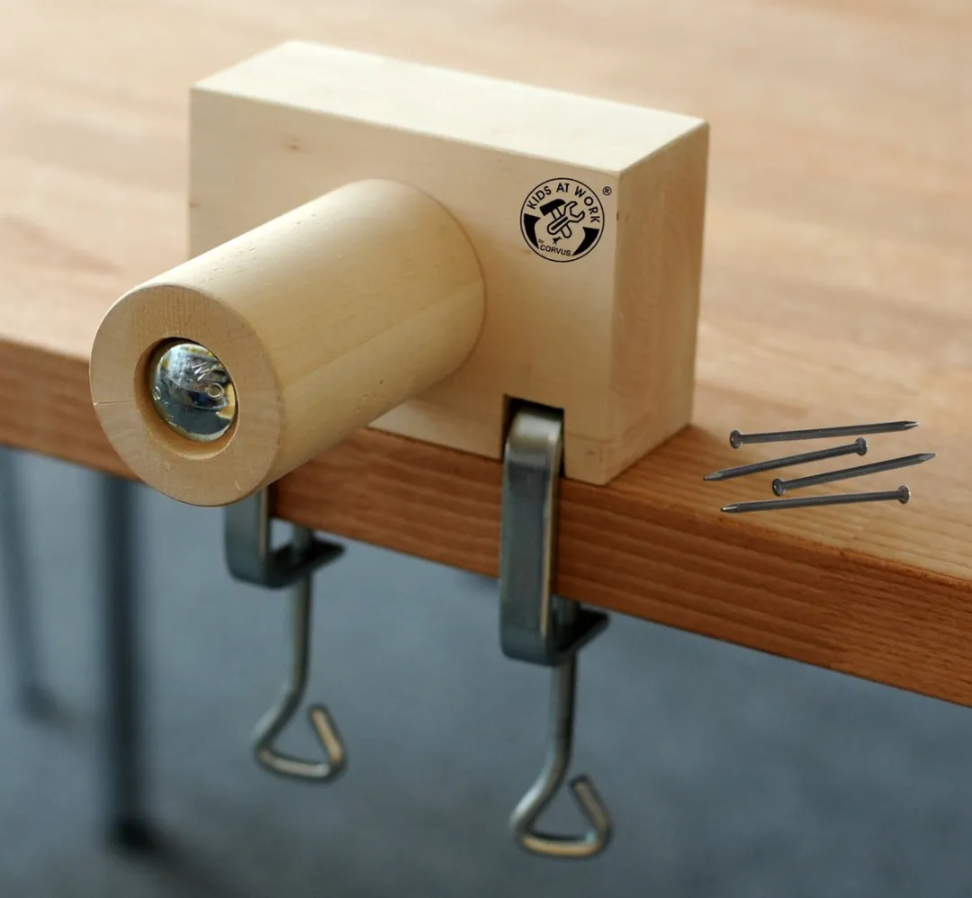 Kids At Work Versierset Kaarsenhouder Junior 11 Cm Hout Bruin