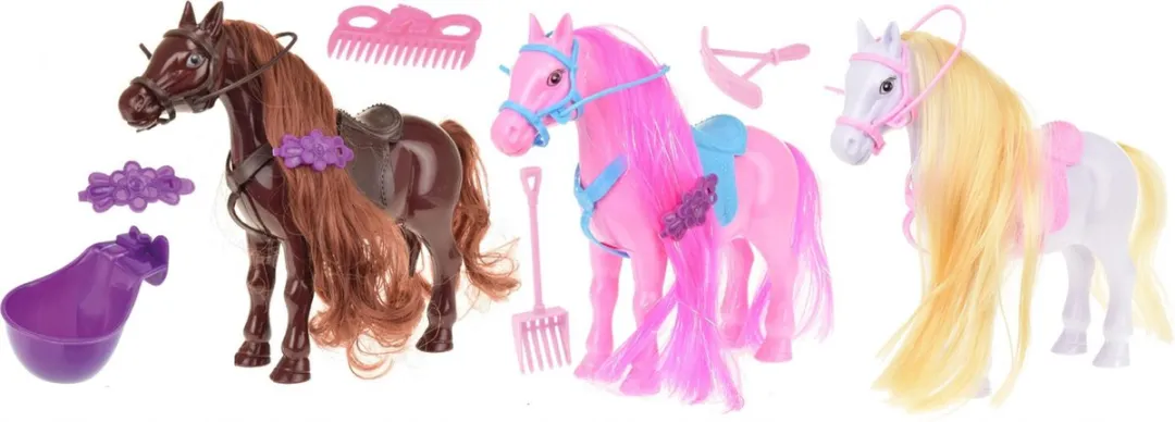Toi-Toys Speelset Paarden met Accessoires 15cm - Multicolor