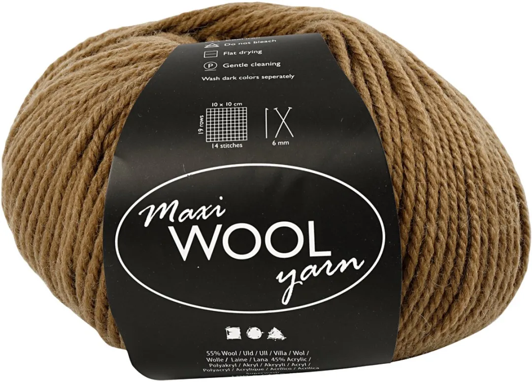 Creativ Company wolgaren lichtbruin - breigaren 125m 100g bol.