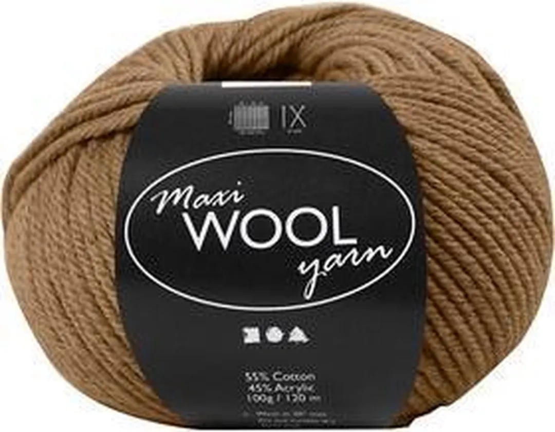 Creativ Company wolgaren lichtbruin - breigaren 125m 100g bol.