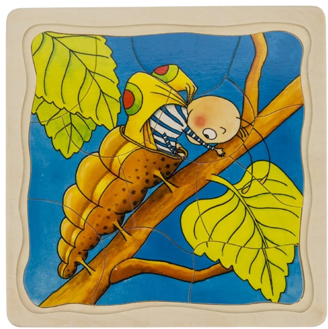 Goki Vlinder Puzzel 44-delig - 20x20cm - Hout - Bruin