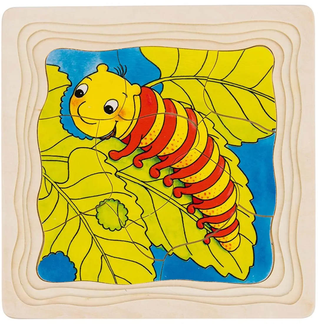 Goki Vlinder Puzzel 44-delig - 20x20cm - Hout - Bruin