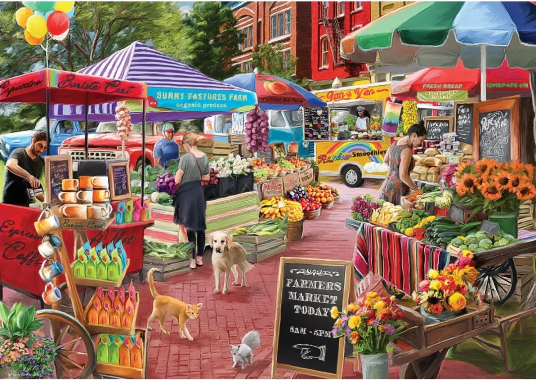 Eurographics Boerderijmarkt Puzzel 104 Stuks