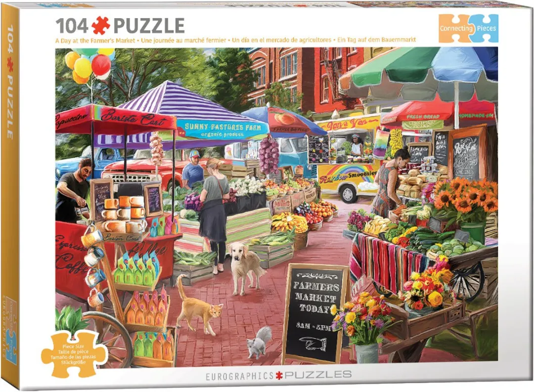 Eurographics Boerderijmarkt Puzzel 104 Stuks - Multicolor