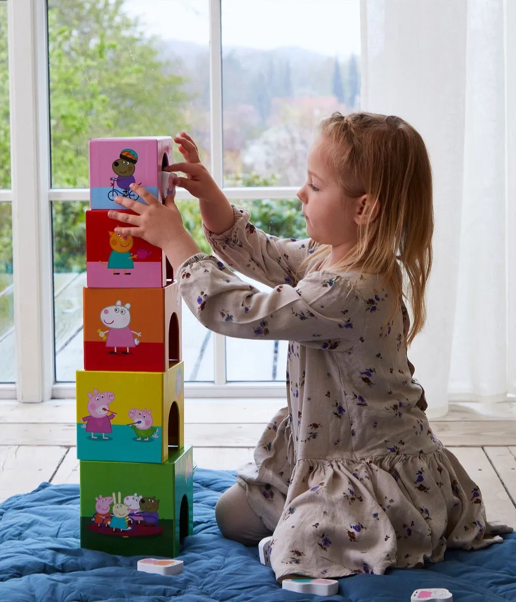 Peppa Pig Stapelblokjes met beeldjes - Speelgoed - Stapeltoren - Stapelblokken