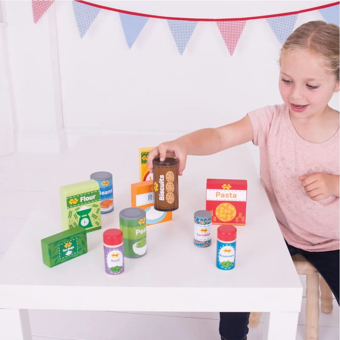 BIGJIGS Speelgoedeten Boodschappen Keukenkast - Meerdere kleuren