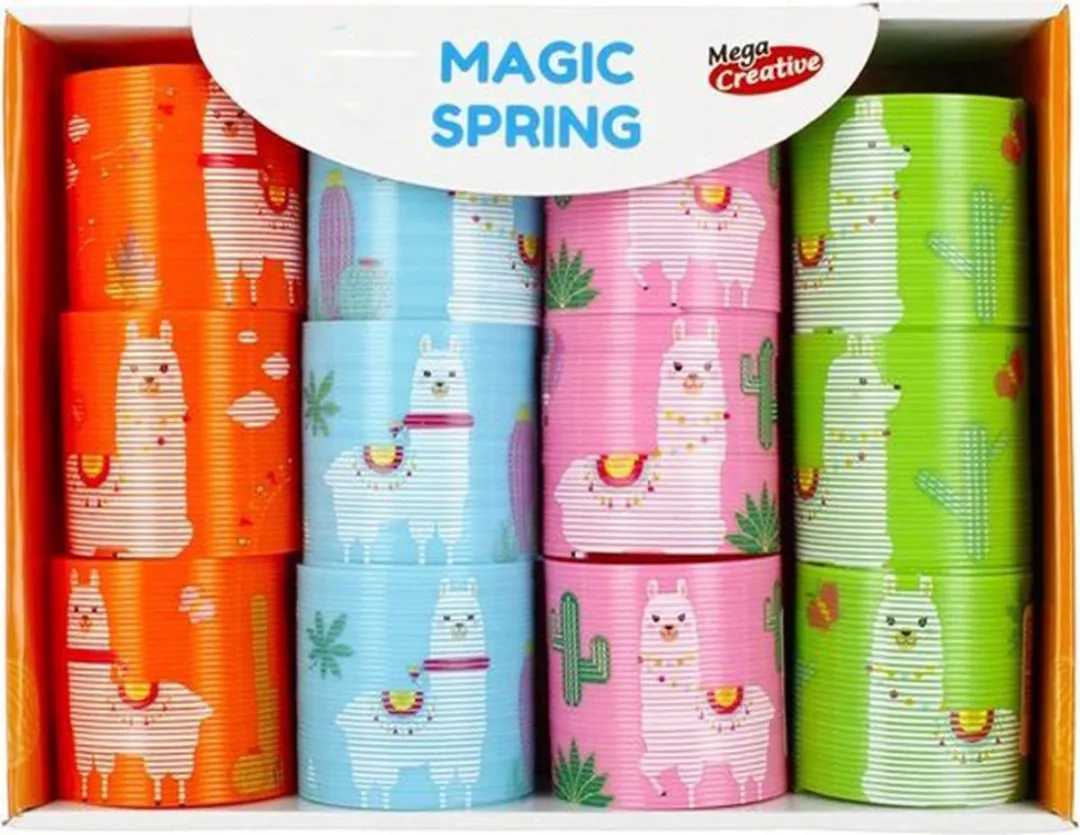 Trapveer - lama - oranje- alpaca cactus - loopveer springveer speelgoed traploper rups spring - Kerstcadeau Sinterklaas schoencadeautje - 7 cm - kerst cadeau tip