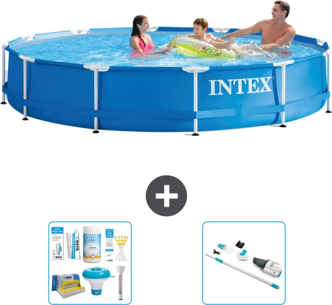 Intex 28210NP-Blauw Rond Frame Zwembad 366x76cm - Blauw