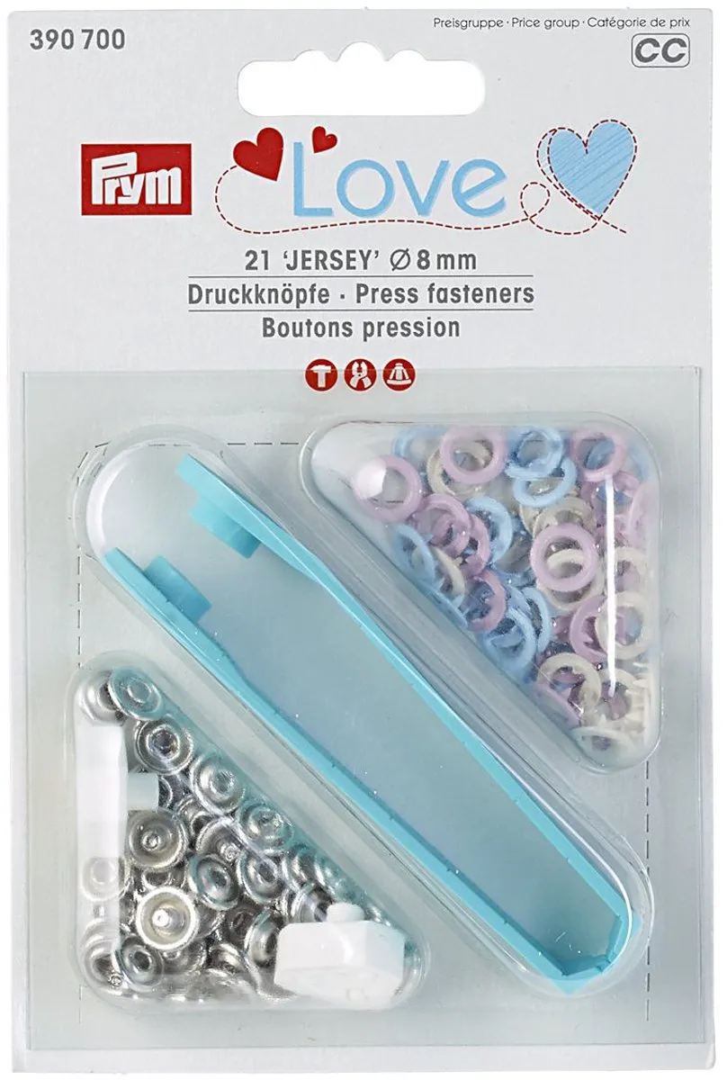 Prym Love Jersey 8mm - Roze/Lichtblauw/Parel