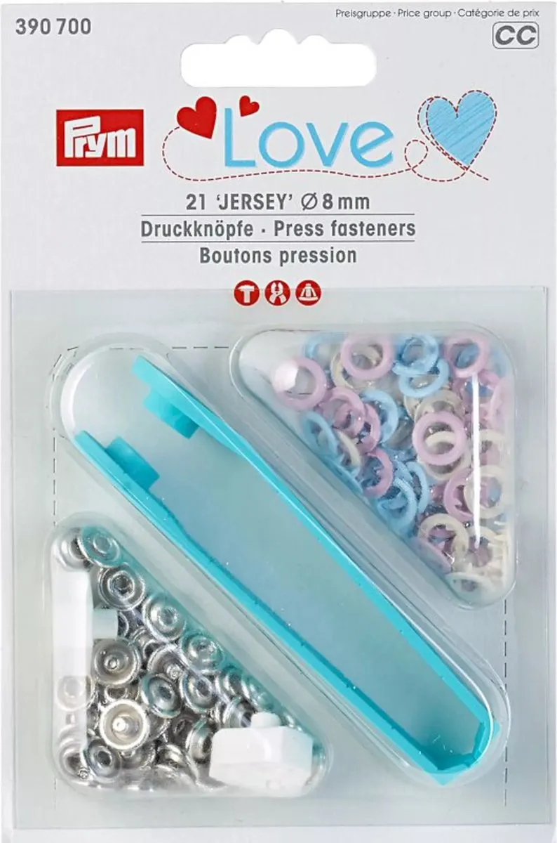 Prym Love Jersey 8mm - Roze/Lichtblauw/Parel