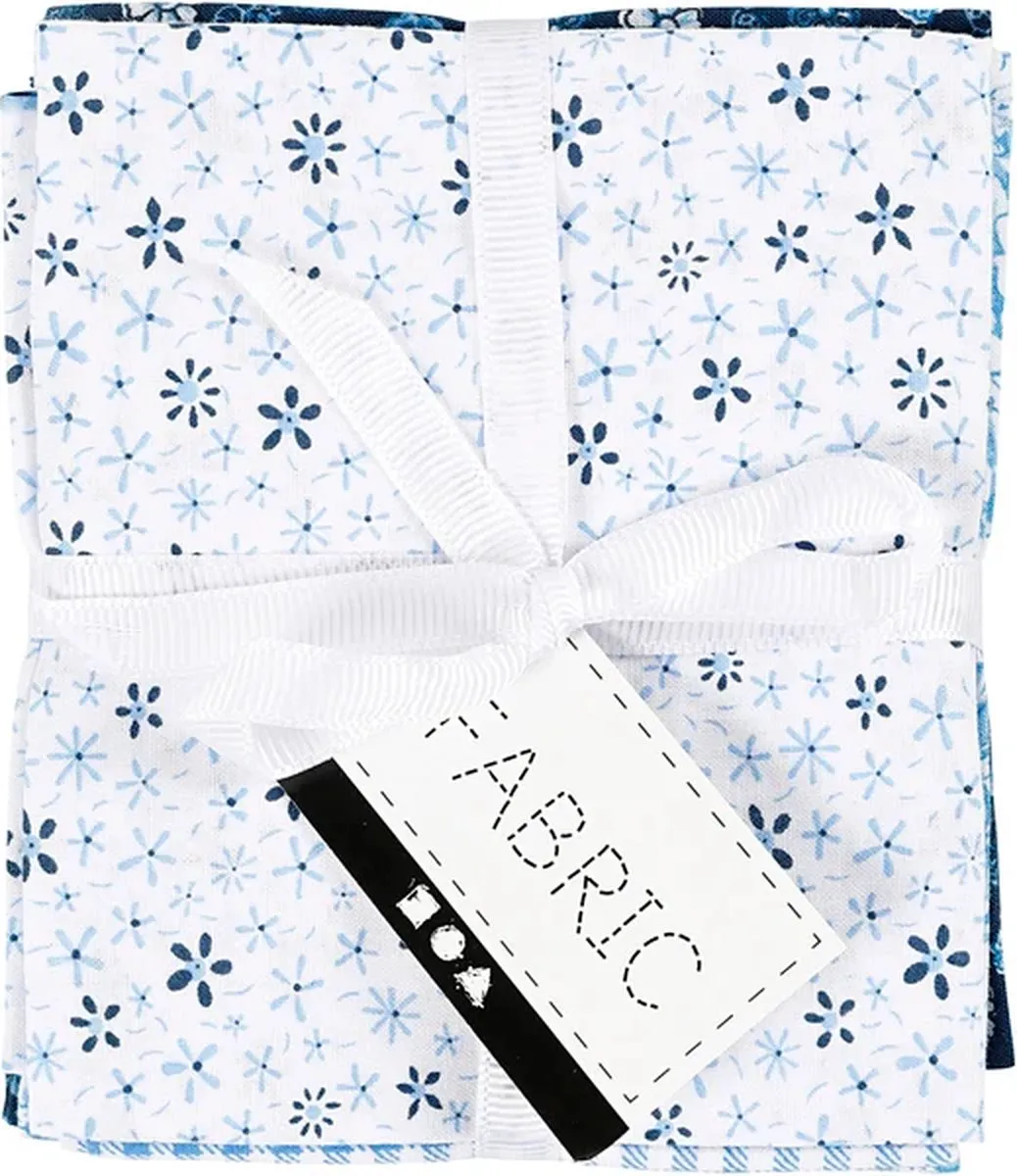 Creativ Company Patchworkstof 45x55cm - Blauw 4 Stuks