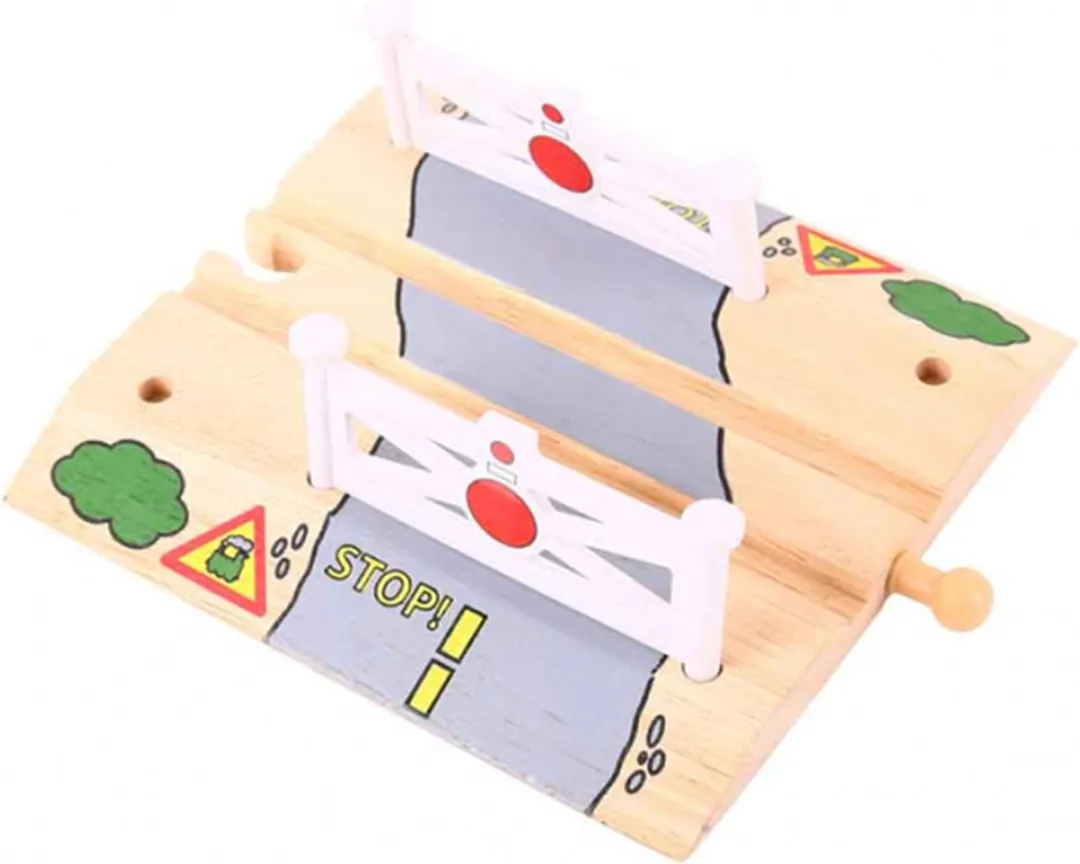 BIGJIGS Houten Trein Overweg 2-delig - Multi - afbeelding 6 van 6
