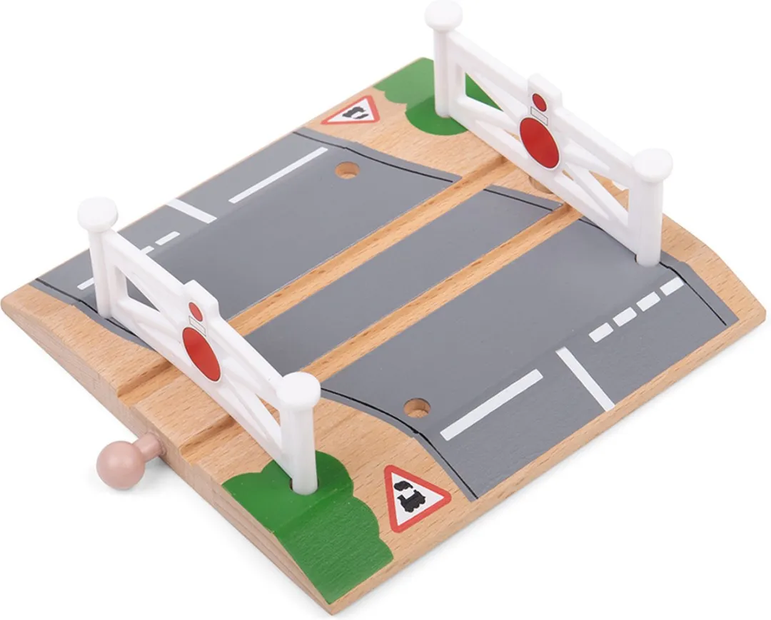 BIGJIGS Houten Trein Overweg 2-delig - Multi