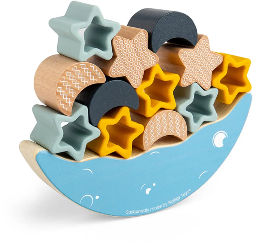 BIGJIGS Moon Balance Stacker Houten Balansspel - 1 Stuk