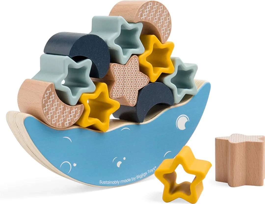 BIGJIGS Moon Balance Stacker Houten Balansspel