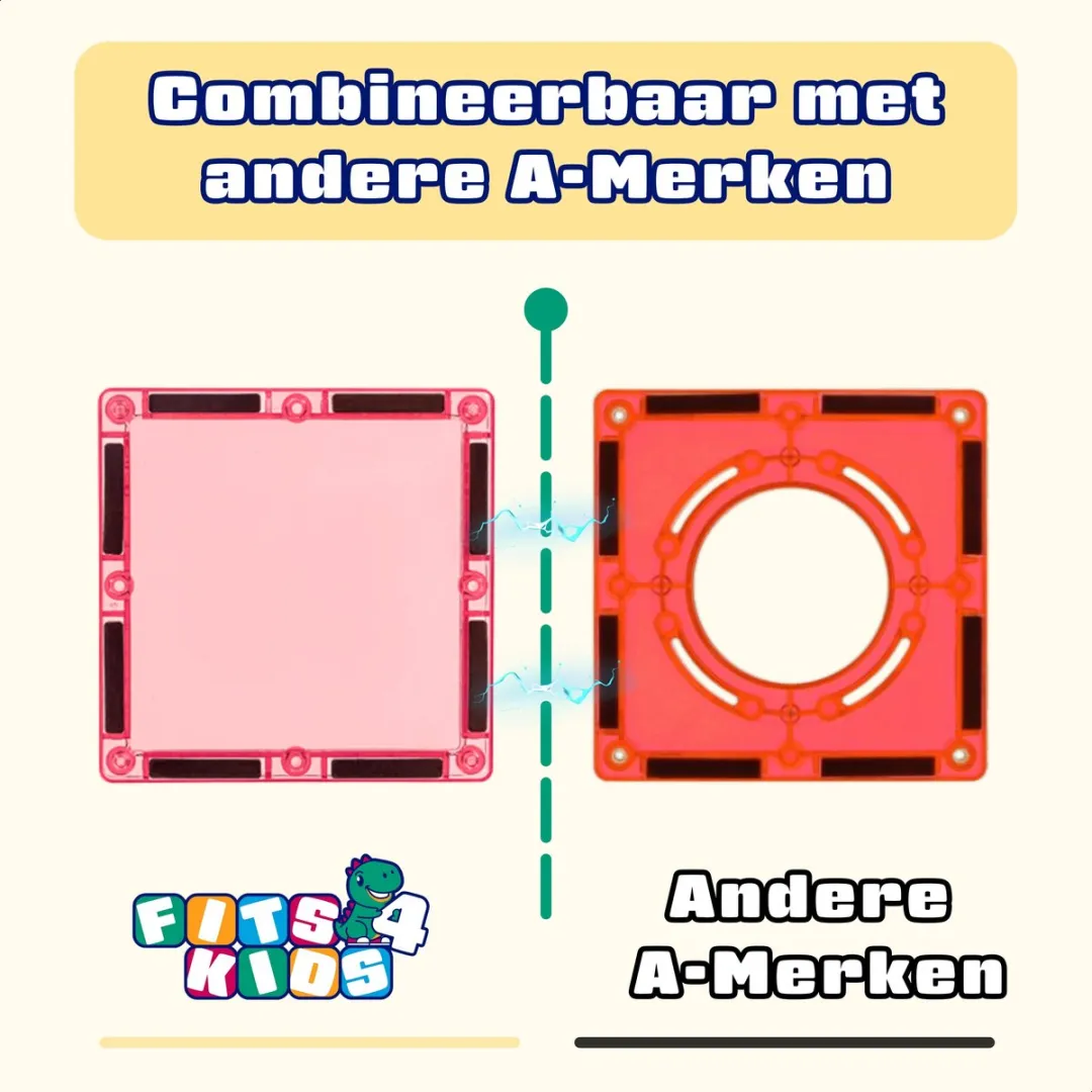 Fits4Kids Magnetische Knikkerbaan - 136 Stuks - Magnetic Tiles - Magnetische Bouwtegels - STEM Speelgoed voor Creatief Bouwen - Knikkerbaan - Magnetische bouwstenen - Constructiespeelgoed - Marble Adventure Track - 3 4 5 6 7 8 9 Jaar