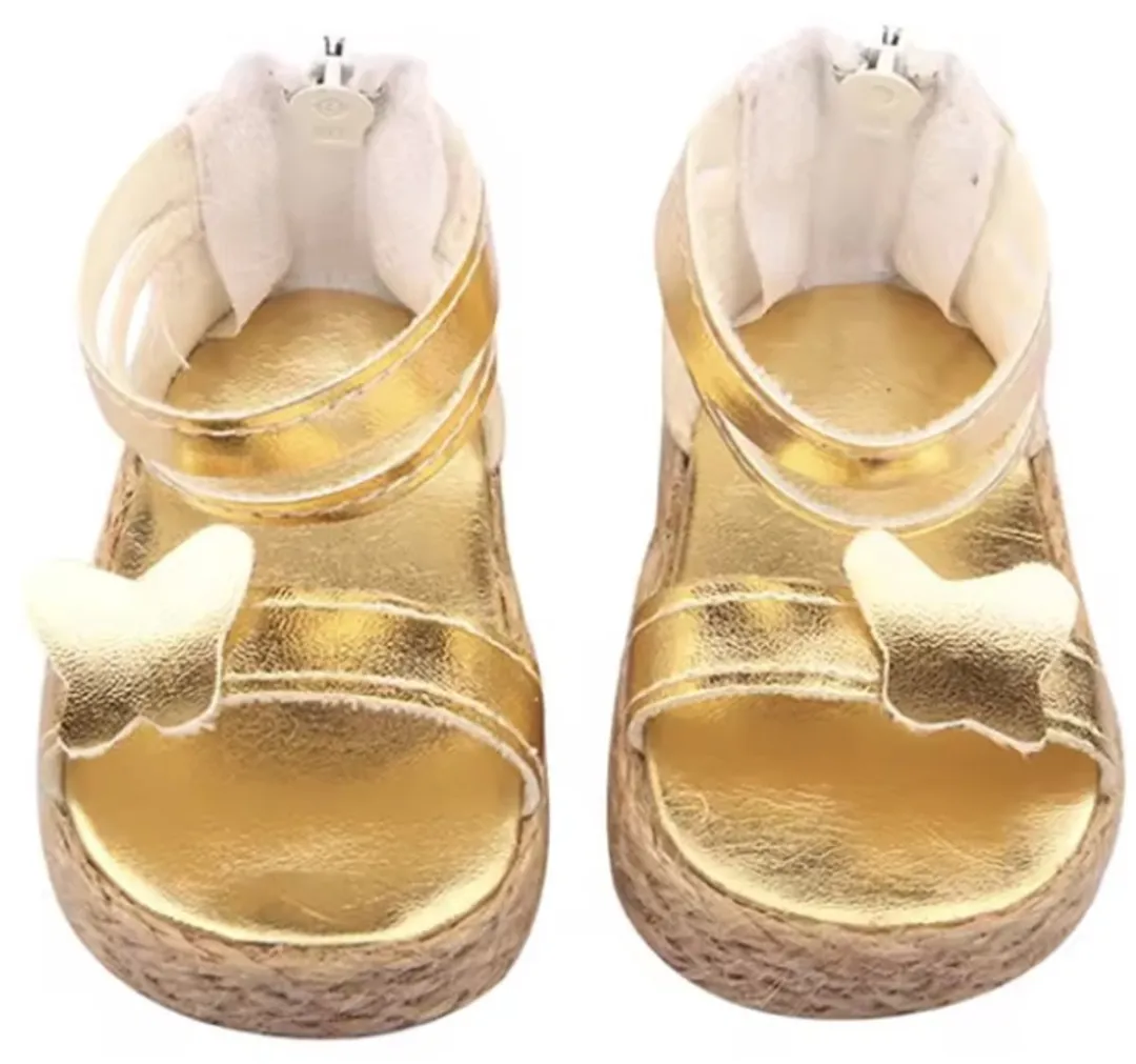 Luxe Goudroze Jurkje met Luxe Gouden Sandalen - Geschikt voor Baby Born kleertjes 36-43 cm