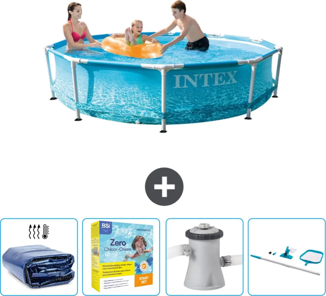 Intex 28206NP-Blauw Rond Frame Zwembad 305x76cm - Blauw