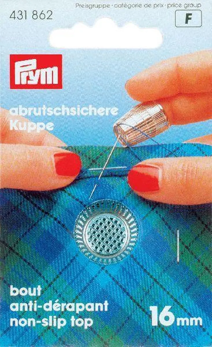 Prym Vingerhoed Zinkdruk Verchroomd 16,0mm - Zilverkleurig