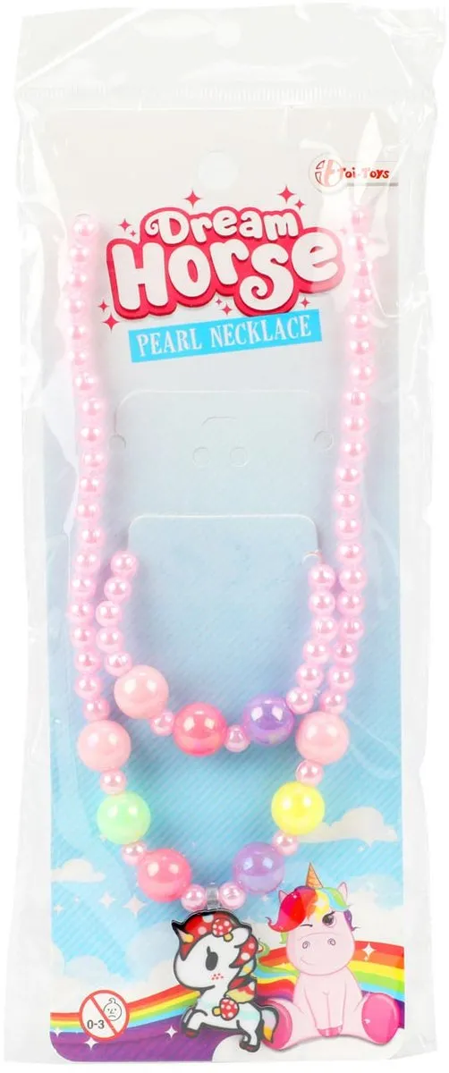 Toi-Toys Parelketting - Zachtroze - 2 Stuks