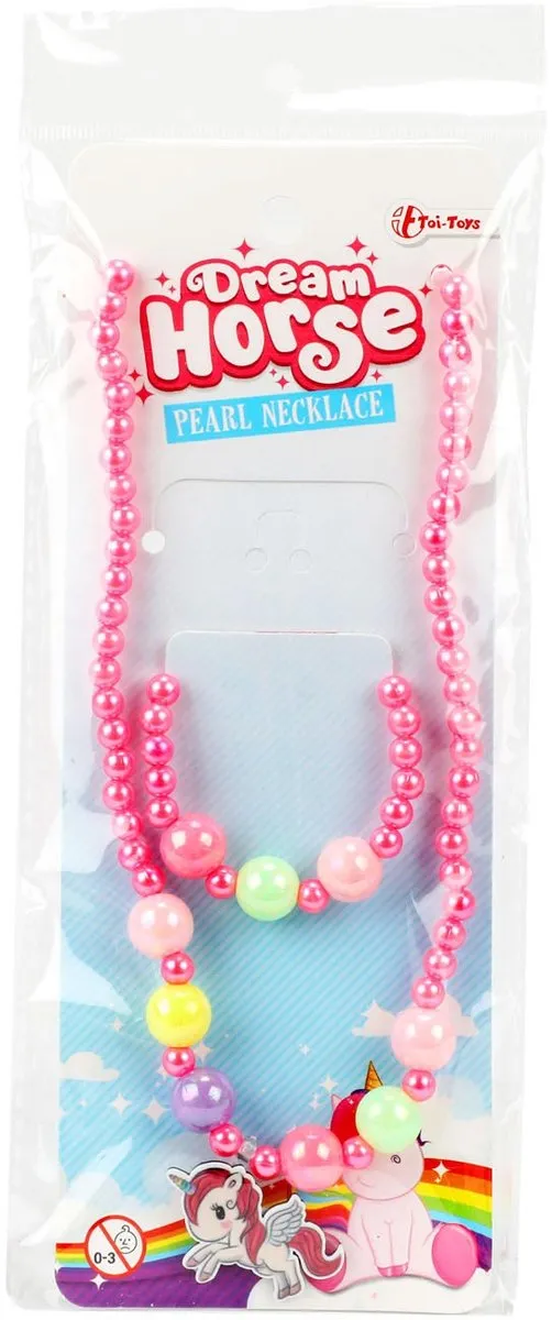 Toi-Toys Parelketting - Zachtroze - 2 Stuks