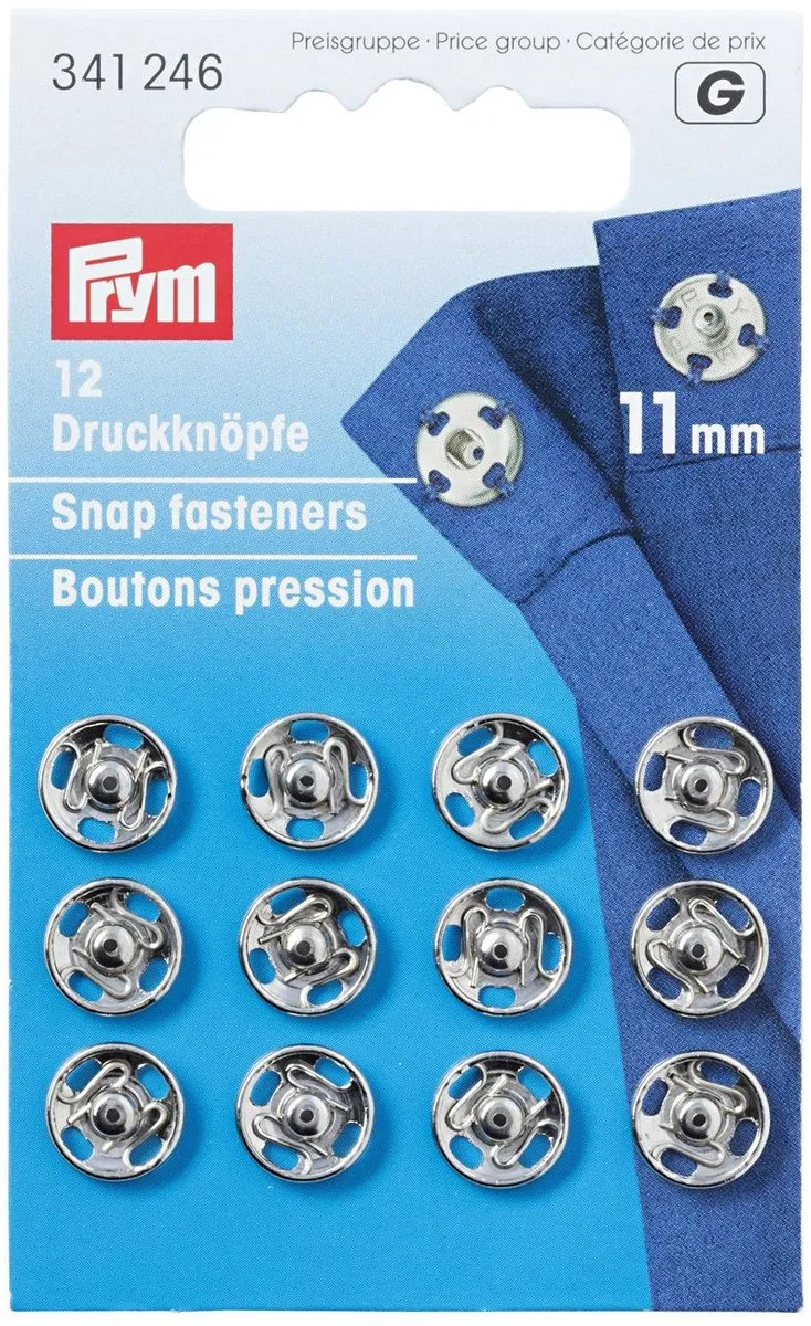 Prym Aannaaidrukknopen 11mm - Zilverkleurig - 12 Stuks