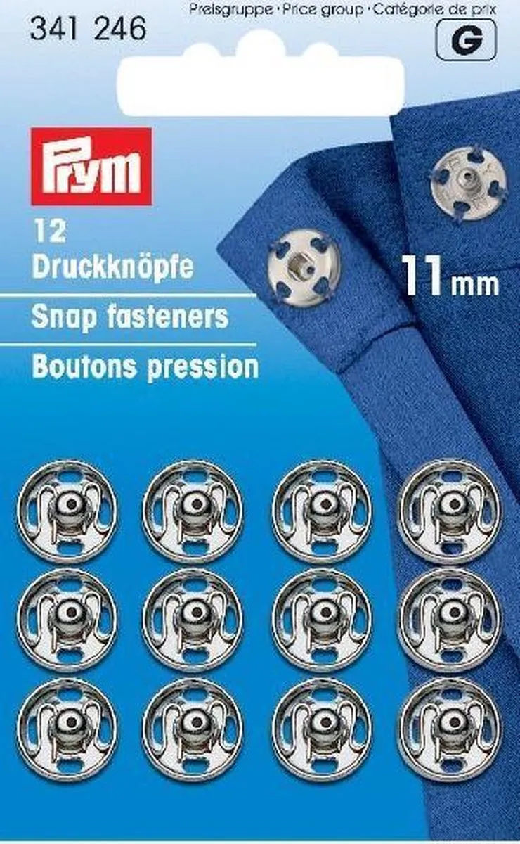 Prym Aannaaidrukknopen 11mm - Zilverkleurig - 12 Stuks