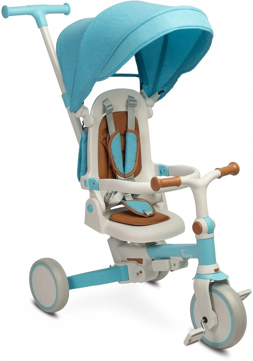 Toyz Faro Loopfiets 3-wieler 2-in-1 - Bruin/Blauw/Wit