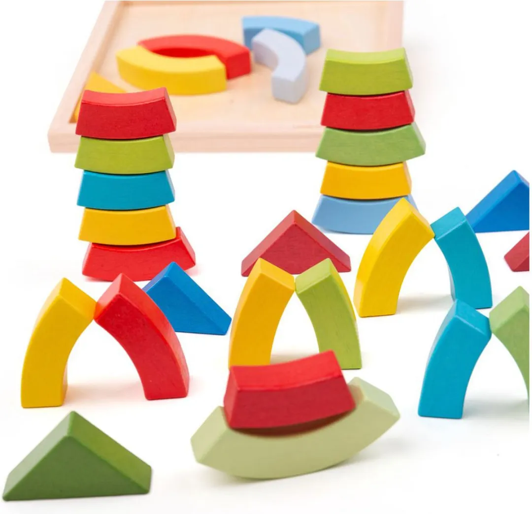 BIGJIGS Bogen en Driehoeken 37-delig - Multikleuren