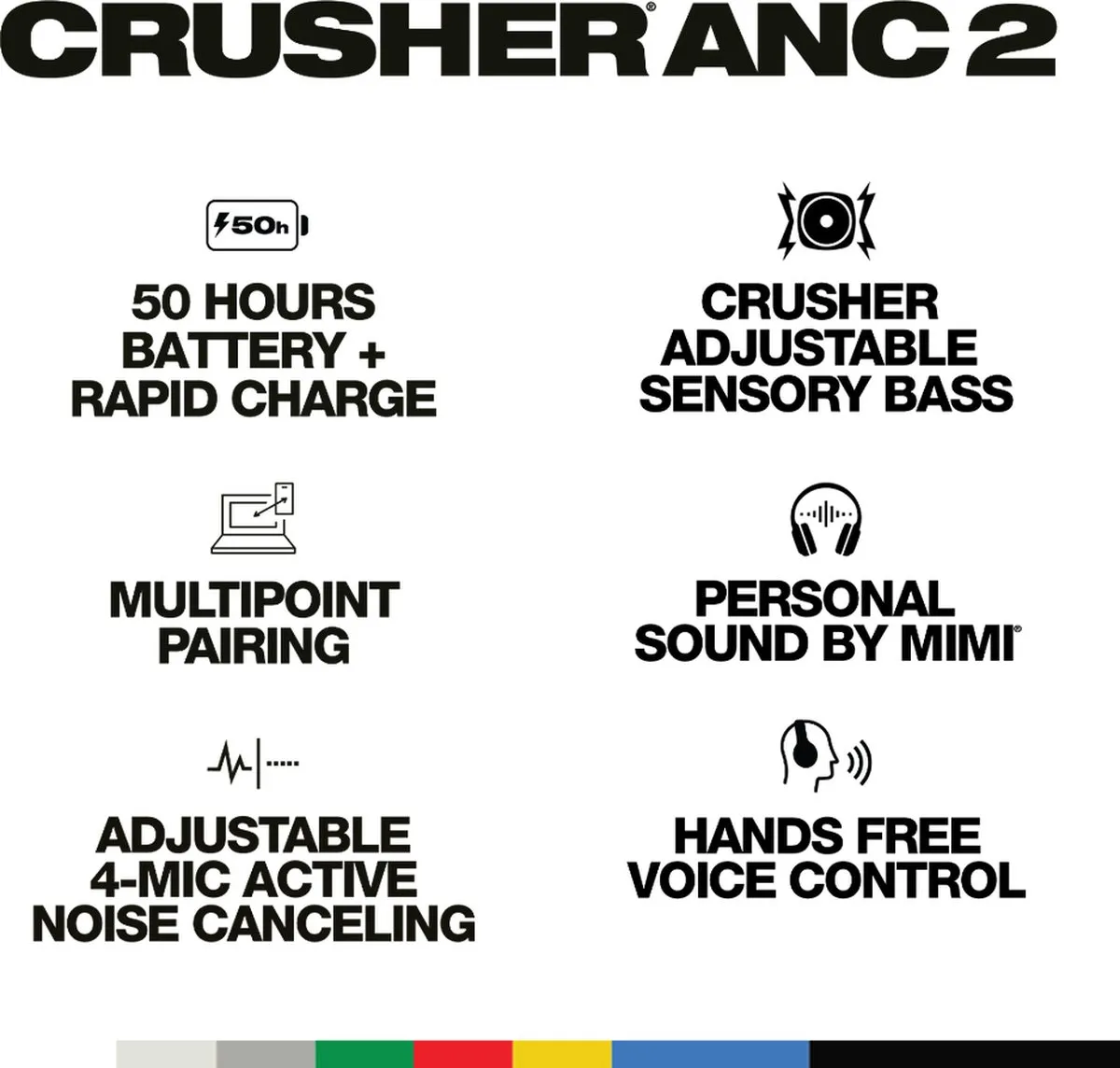 Skullcandy Crusher ANC 2 Draadloze Koptelefoon - Wit